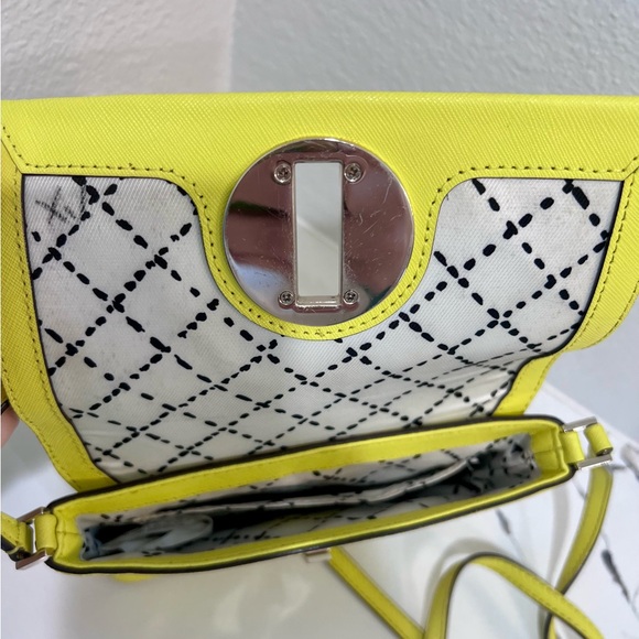 KATE SPADE💥NEW💥 Yellow Saffiano Leather Crossbody Bag | eBay Kate Spade New York Yellow Saffiano Leather Turnlock Crossbody Bag